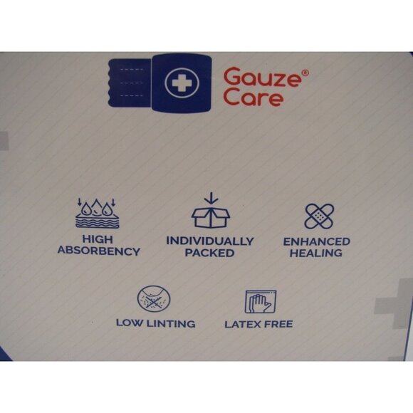 NEW Box Gauze Care Sterile Pads 100 Ct 4x4 Individual 12 Ply Wounds Dressing Cut - Picture 7 of 9